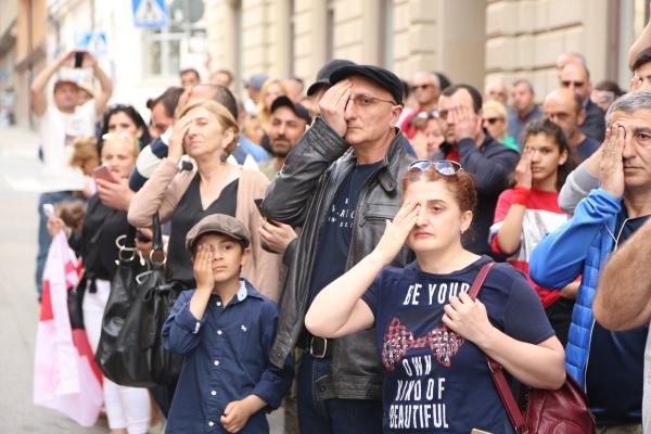 Грузины вышли на антипутинскую акцию в Стокгольме