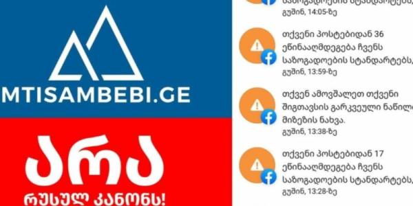 Массовая блокировка критических постов в адрес грузинского правительства в Facebook