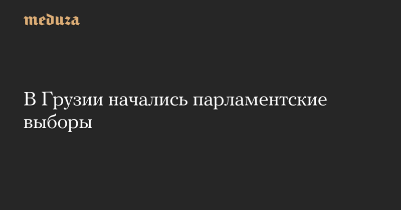 В Грузии стартовали выборы в парламент — Meduza.