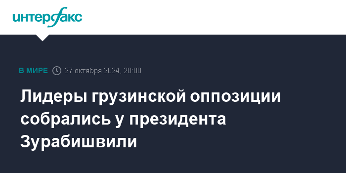 Представители грузинской оппозиции встретились с президентом Зурабишвили.