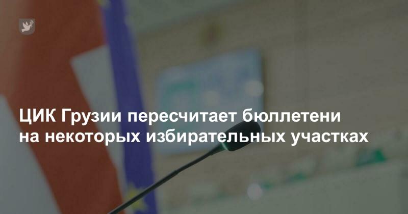 Центральная избирательная комиссия Грузии проведет повторный подсчет голосов на ряде избирательных участков.