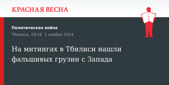 На протестах в Тбилиси обнаружили поддельных грузин из западных стран.