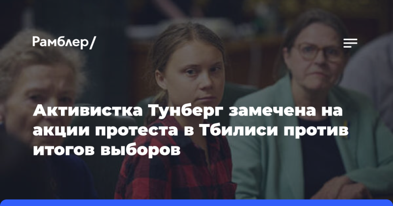 Активистка Грета Тунберг была замечена на протестной акции в Тбилиси, где выступила против результатов выборов.