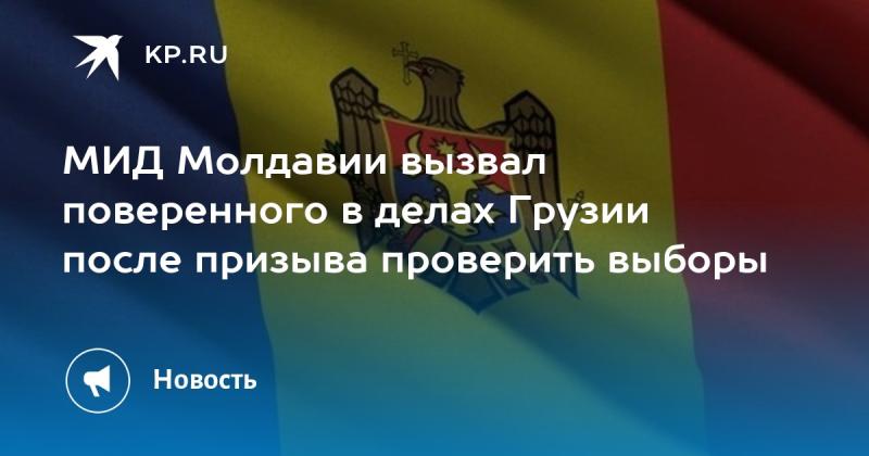 Министерство иностранных дел Молдавии вызвало временного поверенного в делах Грузии в связи с призывом провести проверку выборов.