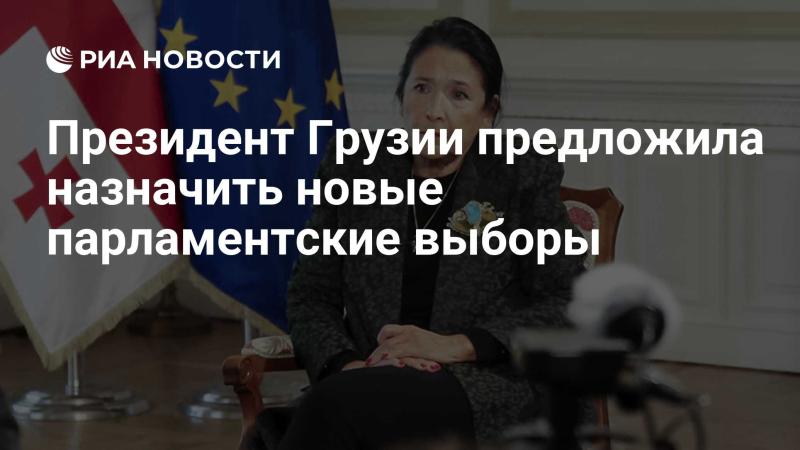 Президент Грузии выдвинула инициативу о проведении новых выборов в парламент.