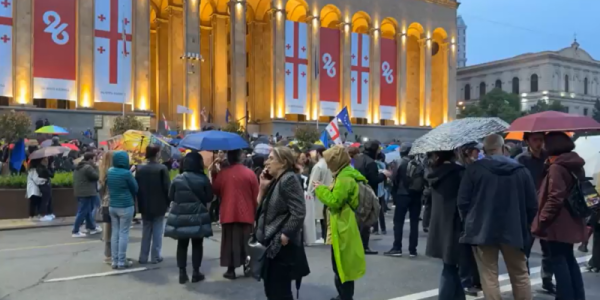 В Тбилиси проходит очередная акция против авиасообщения с Россией