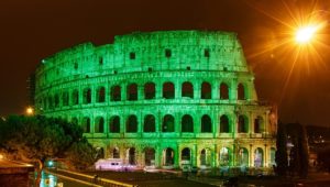 COLOSSEUM JOINS TOURISM IRELANDS GLOBAL GREENING новости Global Greening, Святой Патрик, тбилиси