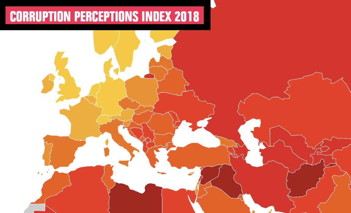Transparency International 2018 Corruption perception index Corruption perception index