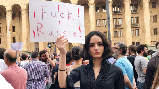 Саломе Касрадзе: на плакате написано то, что я хочу сказать России