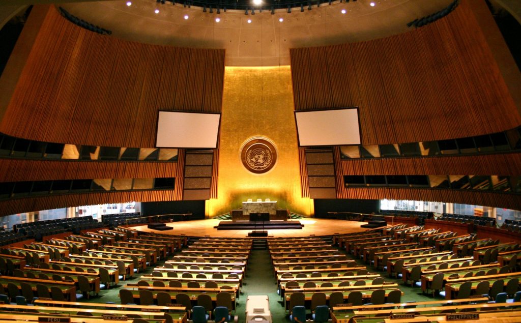 UN General Assembly hall новости Абхазия, беженцы, ВЫНУЖДЕННО ПЕРЕМЕЩЕННЫЕ ЛИЦА, Генассамблея ООН, Южная Осетия