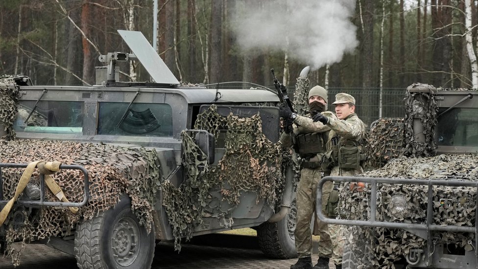 Литовские военные на границе с Беларусью