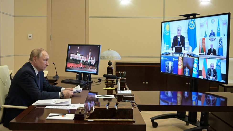 Президент России Владимир Путин во время недавнего заседания совета ОДКБ