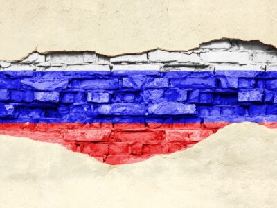 russian flag on brick wall 2021 09 04 11 31 45 utc NDI NDI