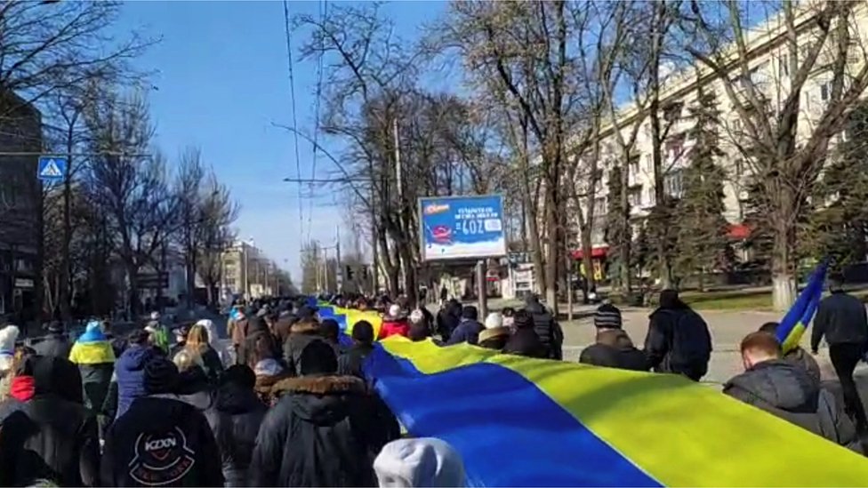 Проукраинский митинг в Херсоне 13 марта