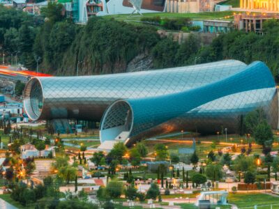 concert hall in shape of two metal glass tubes hi 2021 12 21 20 44 19 utc новости Рике, тбилиси