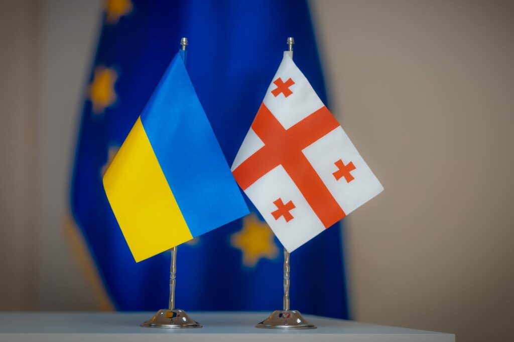 georgia ukraine flags новости акции, Батуми, День независимости Украины, тбилиси