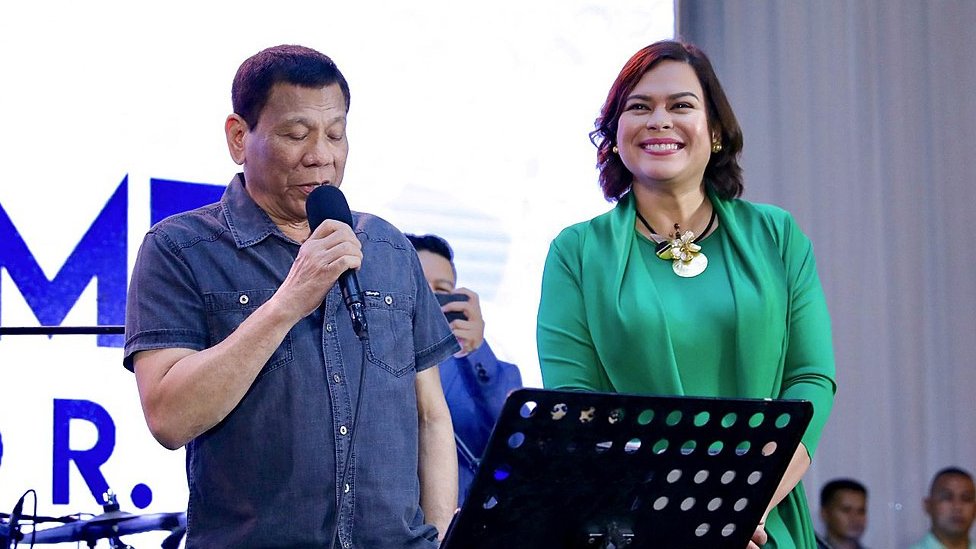 Сара Дутерте с отцом, нвнешния президентом Филиппин