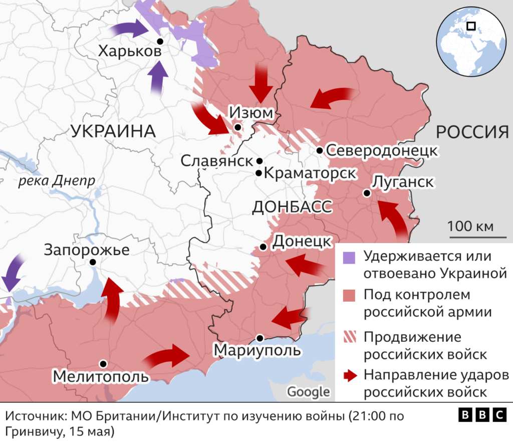 124780581 ukraine invasion east map russian 2x nc Новости BBC война в Украине, Украина. Россия