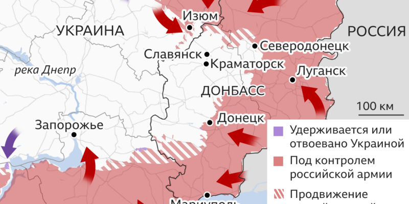 124780581 ukraine invasion east map russian 2x nc Новости BBC война в Украине, Украина. Россия