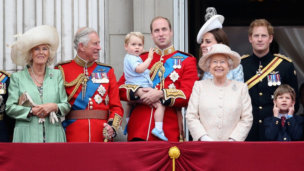 Королевская семья на балконе Букингемского дворца в 2015 году