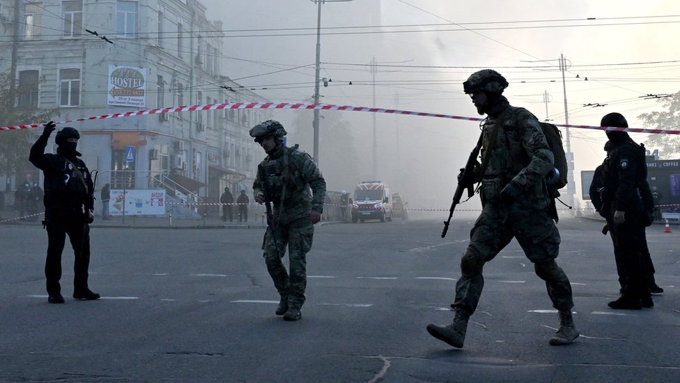 Киев после удара беспилотника