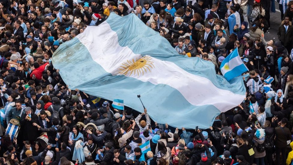 Аргентинцы празднуют победу в Нью-Йорке