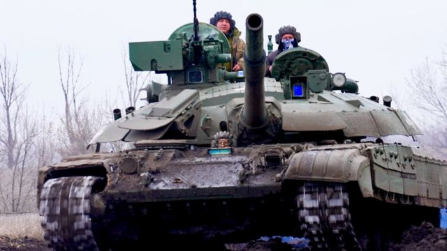 Ukrainian forces on the front line