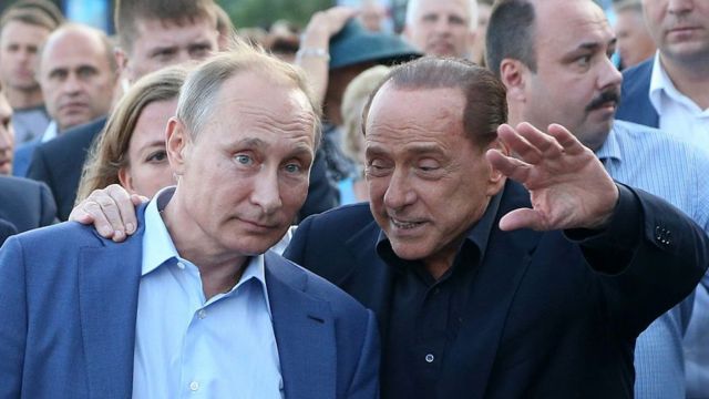 Путин и Берлускони в Севастополе