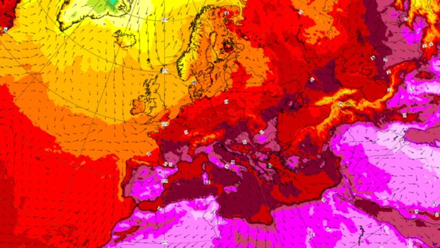 Температурная карта Европы