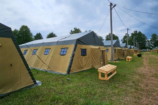 Могилевская область. Осиповичи. Палаточный лагерь для возможного размещения бойцов ЧВК «Вагнер»