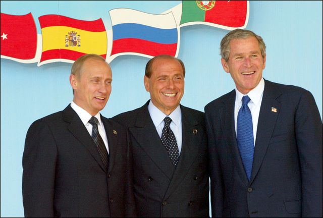 Рутин, Берлускони, Буш