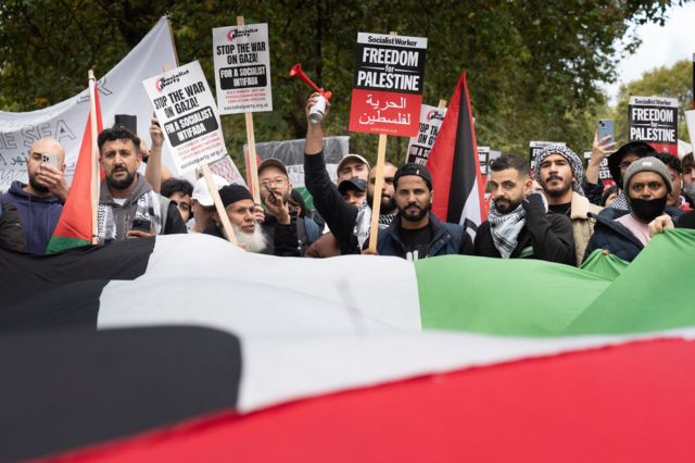 Демонстрация с палестинским флагом
