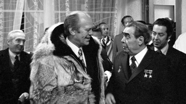 Форд и Брежнев на встрече во Владивостоке