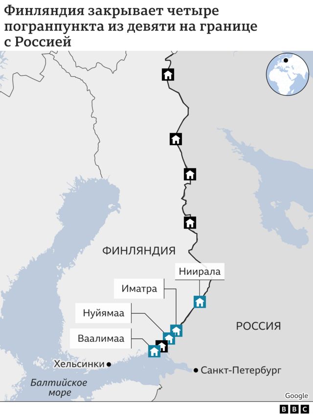 КПП на границе России и Финляндии