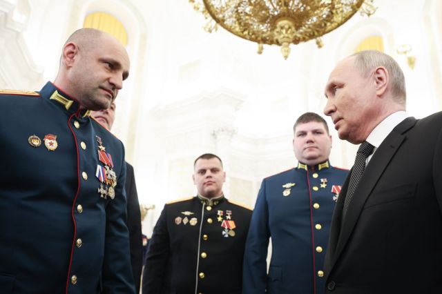 Артем Жога и Владимир Путин на встрече в Кремле