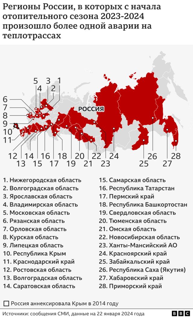 Карта аварий по России