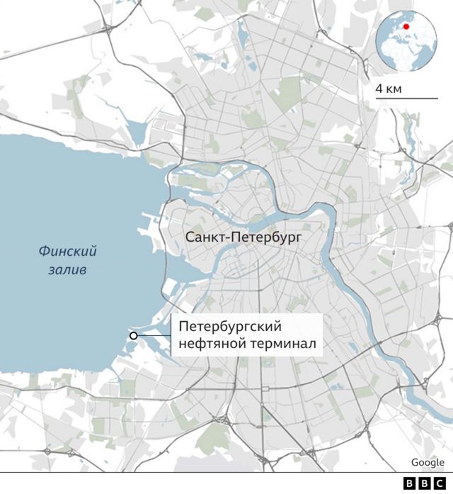 Карта налёта дронов на Петербург