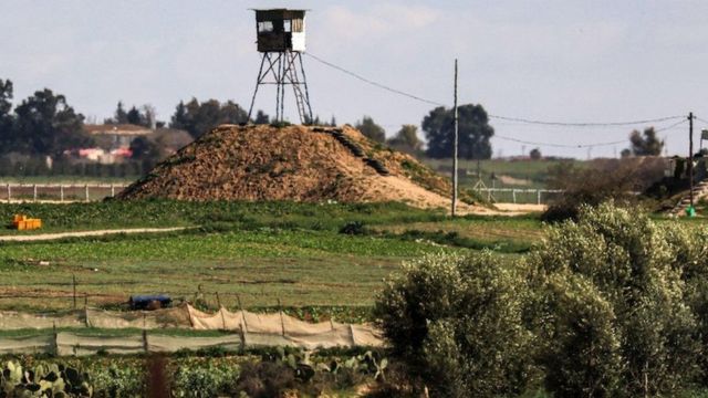 Наблюдательная вышка ХАМАС на границе с Израилем