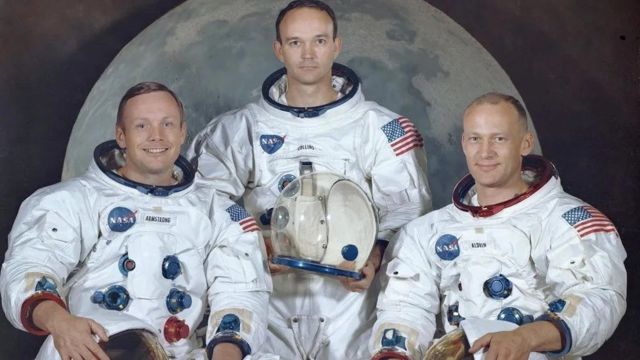 Базз Олдрин (справа) с Нилом Армстронгом и Майклом Коллинзом перед полетом "Аполлона-11"
