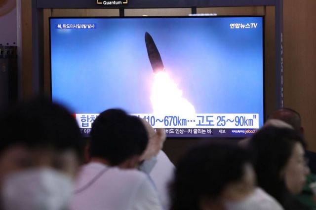 Испытания северокорейской ракеты