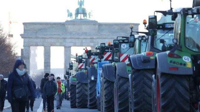 Демонстрация фермеров в Берлине