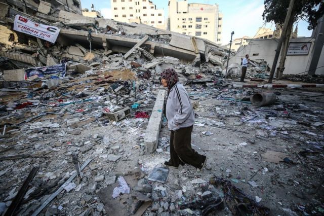 разрушенное здание в Газе