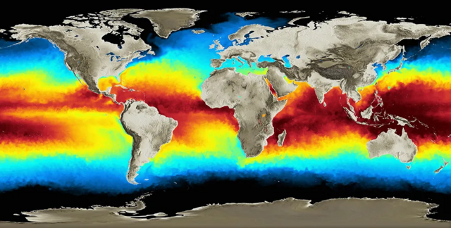 Карта температуры океана