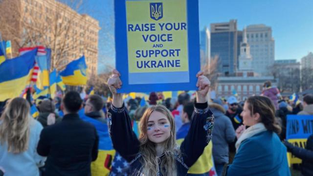 Ольга принимала участие в акции в поддержку Украины