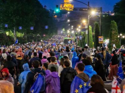 akcia 2 SOVA-блог акция протеста в тбилиси, Бидзина Иванишвили, Грузия-ЕС, закон об иноагентах в грузии